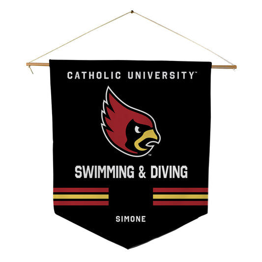 Catholic - NCAA Men's Swimming & Diving : Ryan Simone - Pennant - 18" x 21"-0