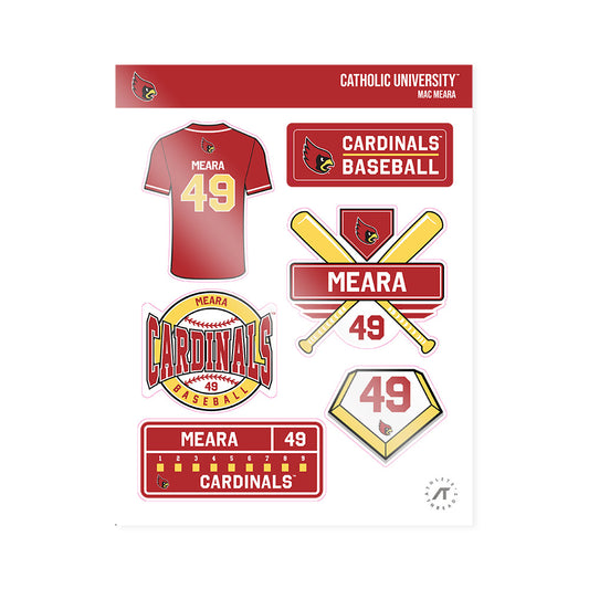 Catholic - NCAA Baseball : Mac Meara - Sticker Sheet-0