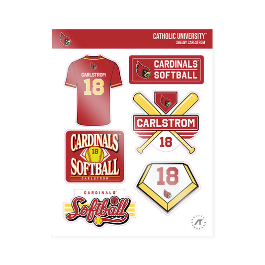 Catholic - NCAA Softball : Shelby Carlstrom - Sticker Sheet-0
