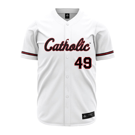 Catholic - NCAA Baseball : Mac Meara - White Jersey-0