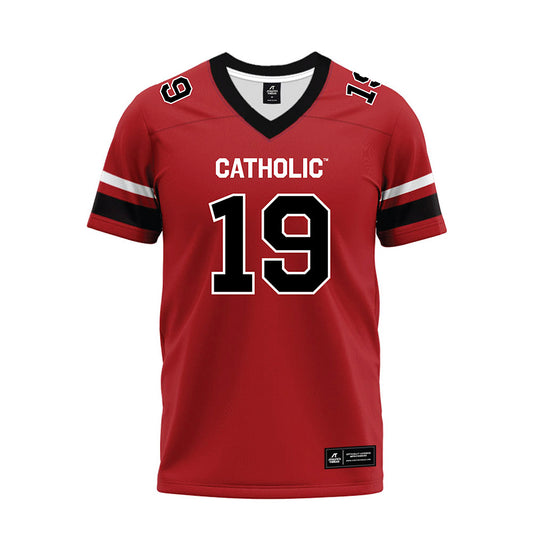 Catholic - NCAA Football : Shaan Wason - Red Premium Football Jersey-0