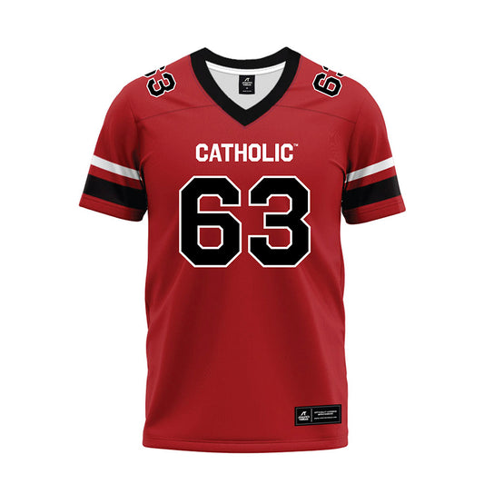 Catholic - NCAA Football : Worku Yohannes - Red Premium Football Jersey-0