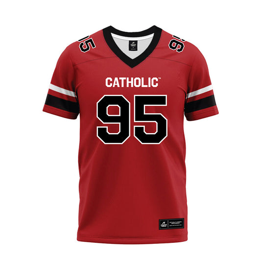 Catholic - NCAA Football : Gavin Drescher - Red Premium Football Jersey-0