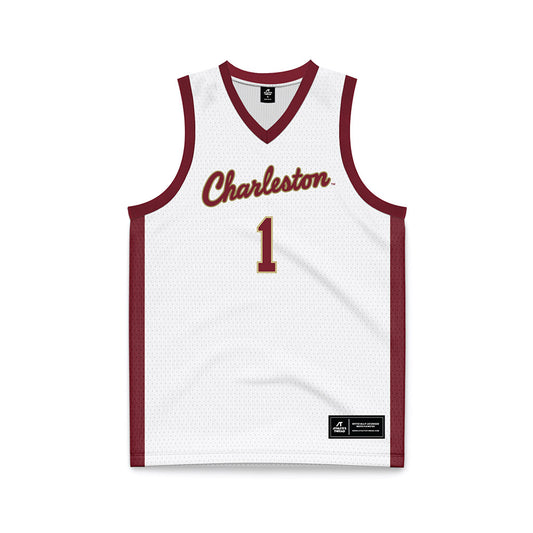 Charleston - NCAA Men's Basketball : Conner Groce - White Basketball Jersey-0