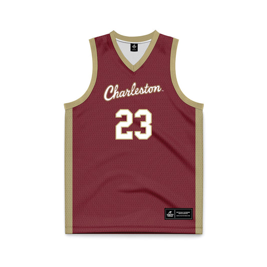 Charleston - NCAA Men's Basketball : Will Mortimore - Red Basketball Jersey-0