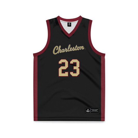 Charleston - NCAA Men's Basketball : Will Mortimore - Black Basketball Jersey-0