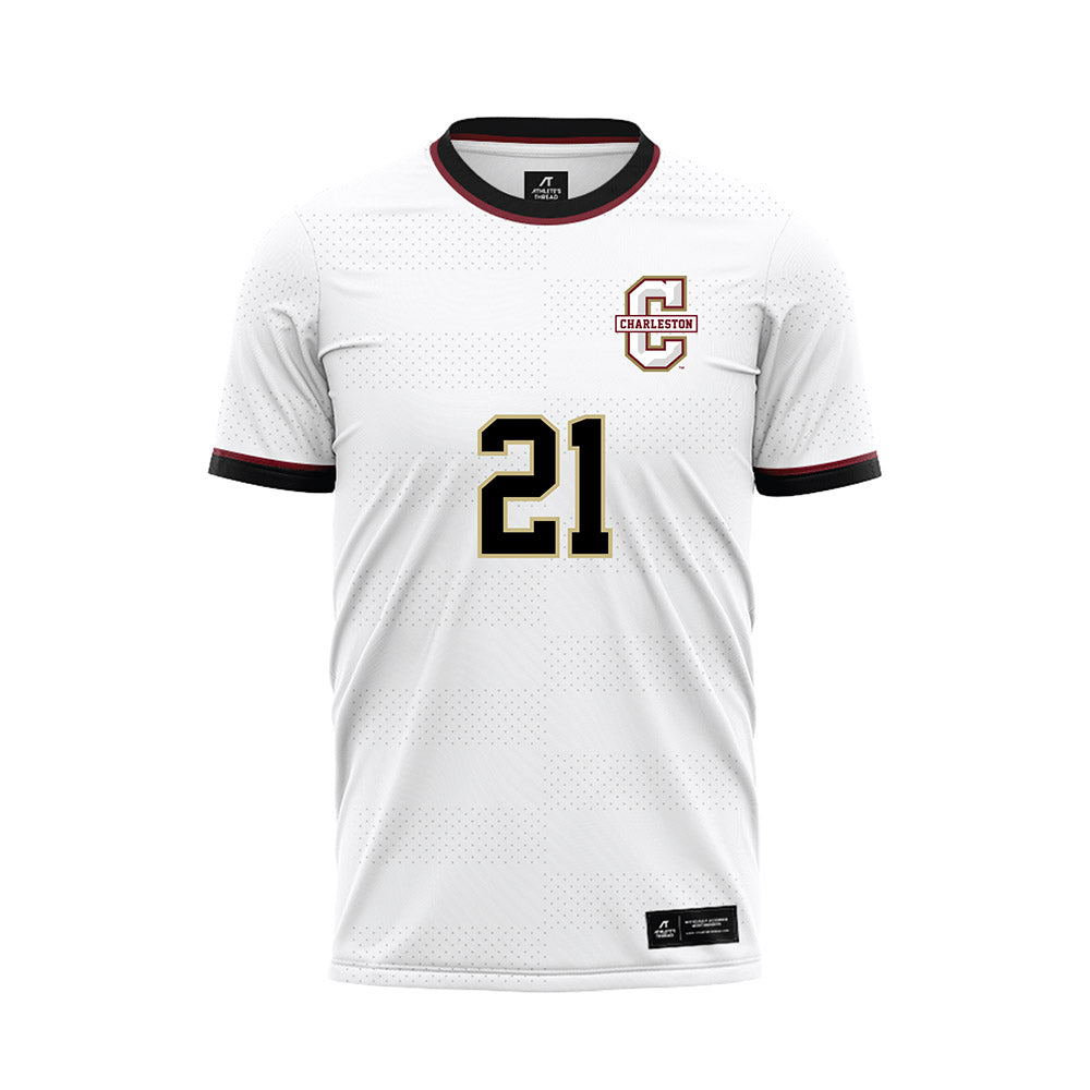 Charleston - NCAA Men's Soccer : Jack Neumann - White Soccer Jersey-0