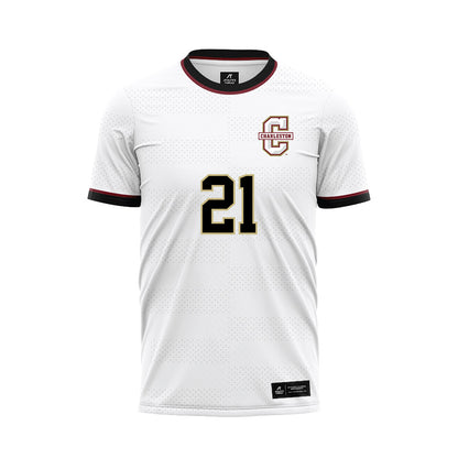 Charleston - NCAA Men's Soccer : Jack Neumann - White Soccer Jersey-0