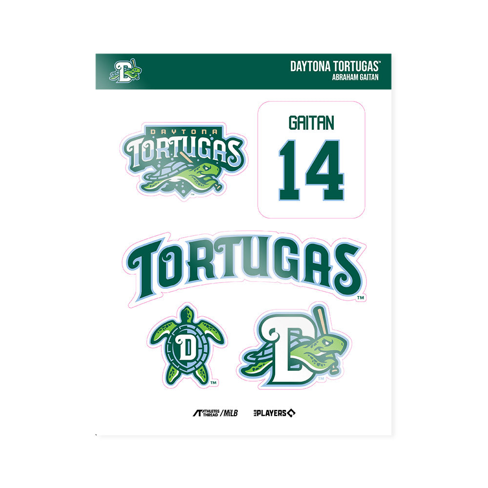 Daytona Tortugas - MILB Baseball : Abraham Gaitan - Sticker Sheet-0