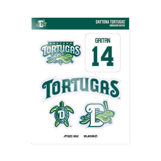 Daytona Tortugas - MILB Baseball : Abraham Gaitan - Sticker Sheet-0