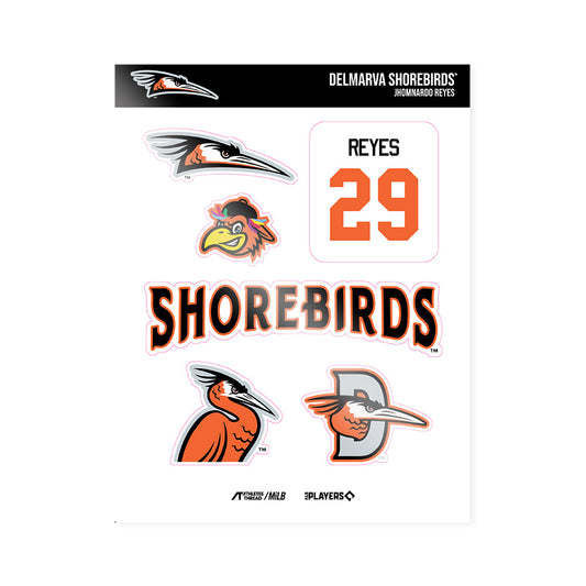 Delmarva Shorebirds - MILB Baseball : Jhomnardo Reyes - Sticker Sheet-0