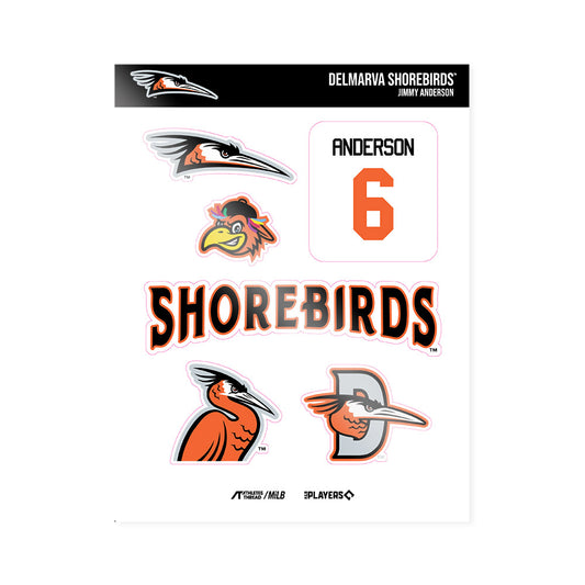 Delmarva Shorebirds - MILB Baseball : Jimmy Anderson - Sticker Sheet-0