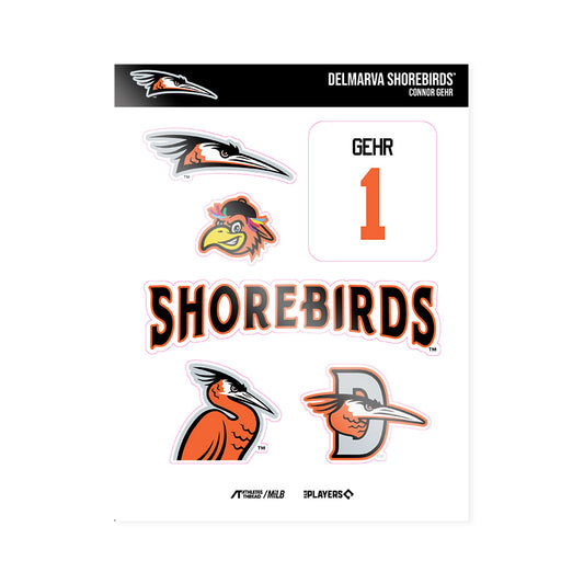 Delmarva Shorebirds - MILB Baseball : Connor Gehr - Sticker Sheet-0