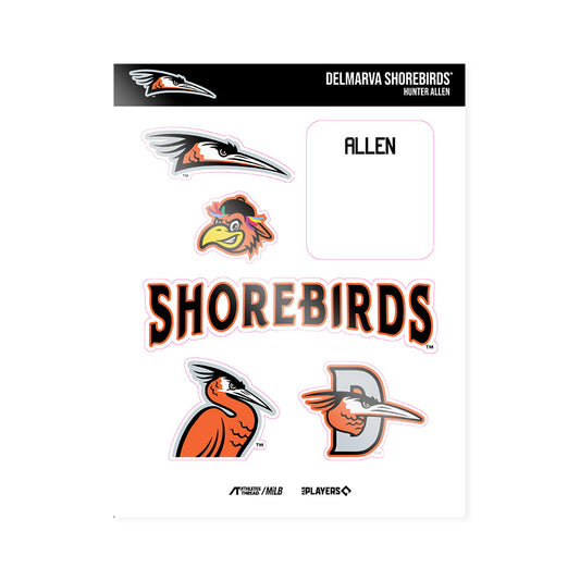 Delmarva Shorebirds - MILB Baseball : Hunter Allen - Sticker Sheet-0