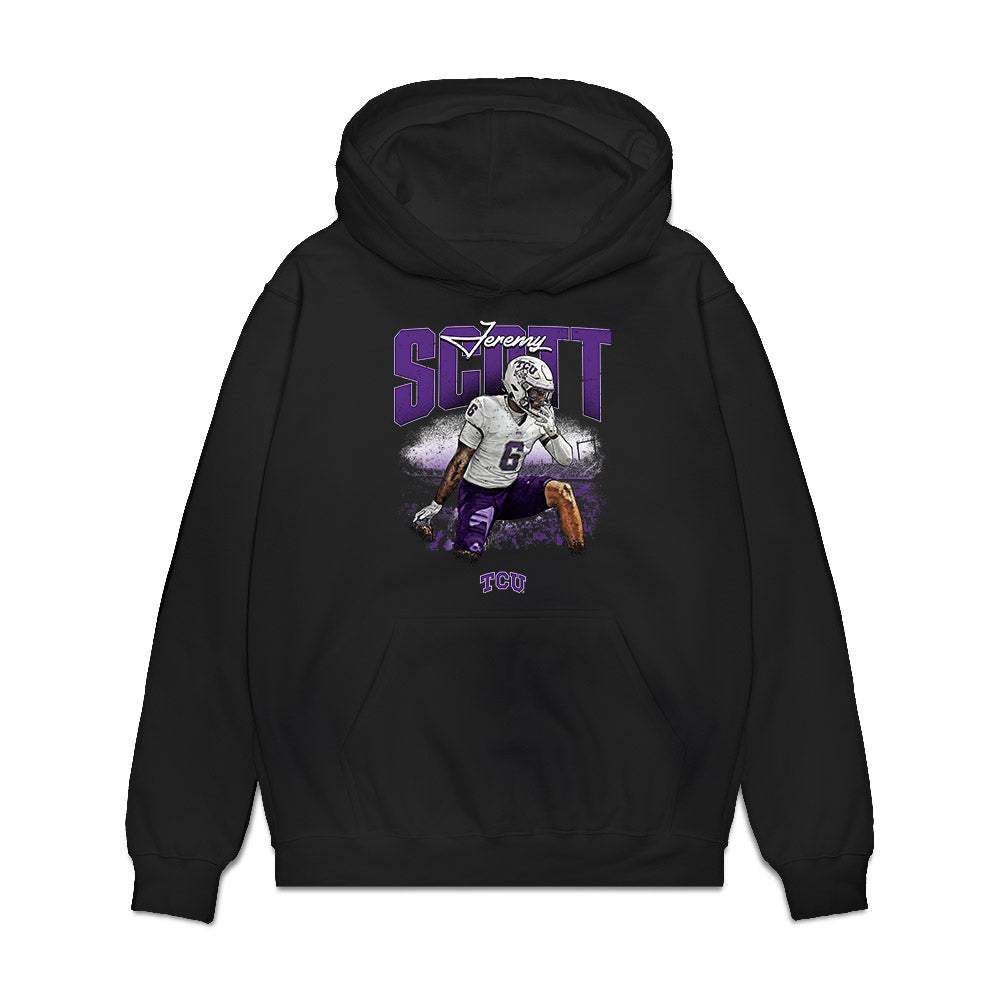 TCU - NCAA Football : Jeremy Scott - Collage Premium Hooded Sweatshirt-0