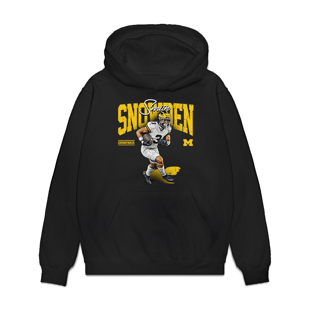 Michigan - NCAA Football : Smith Snowden - Collage Premium Hooded Sweatshirt-0