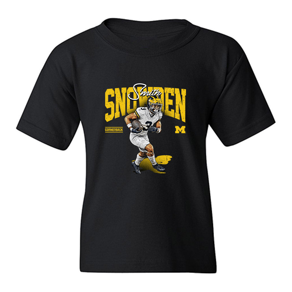 Michigan - NCAA Football : Smith Snowden - Collage Youth T-Shirt-0