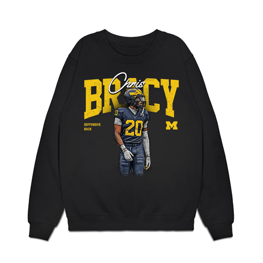 Michigan - NCAA Football : Chris Bracy - Collage Premium Crewneck Sweatshirt-0