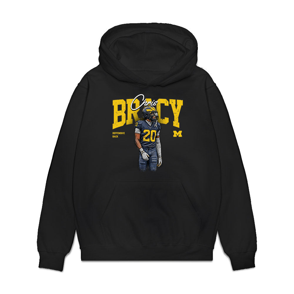Michigan - NCAA Football : Chris Bracy - Collage Premium Hooded Sweatshirt-0