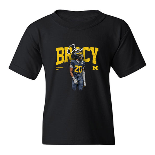 Michigan - NCAA Football : Chris Bracy - Collage Youth T-Shirt-0