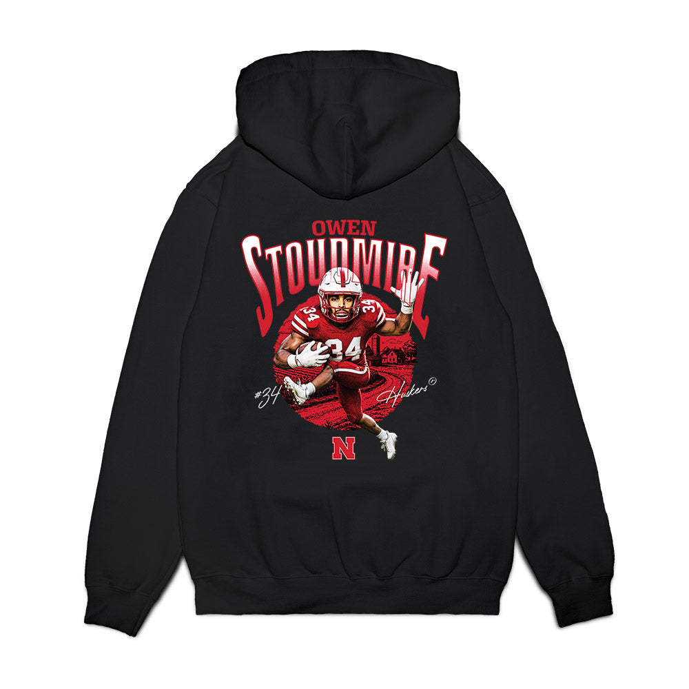Nebraska - NCAA Football : Owen Stoudmire - Caricature Premium Hooded Sweatshirt-1