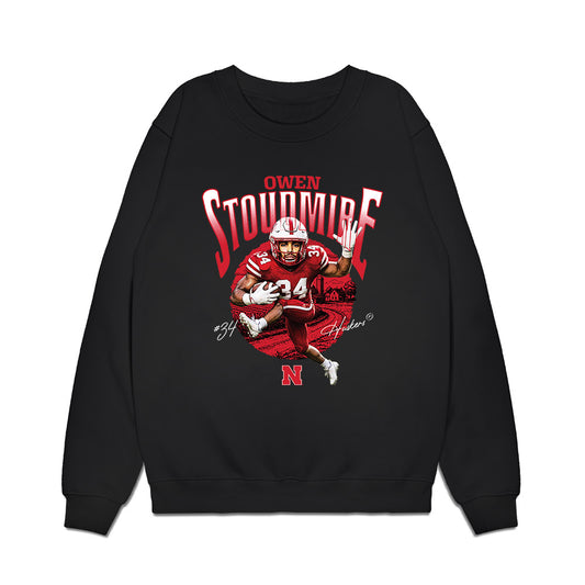 Nebraska - NCAA Football : Owen Stoudmire - Caricature Premium Crewneck Sweatshirt-0