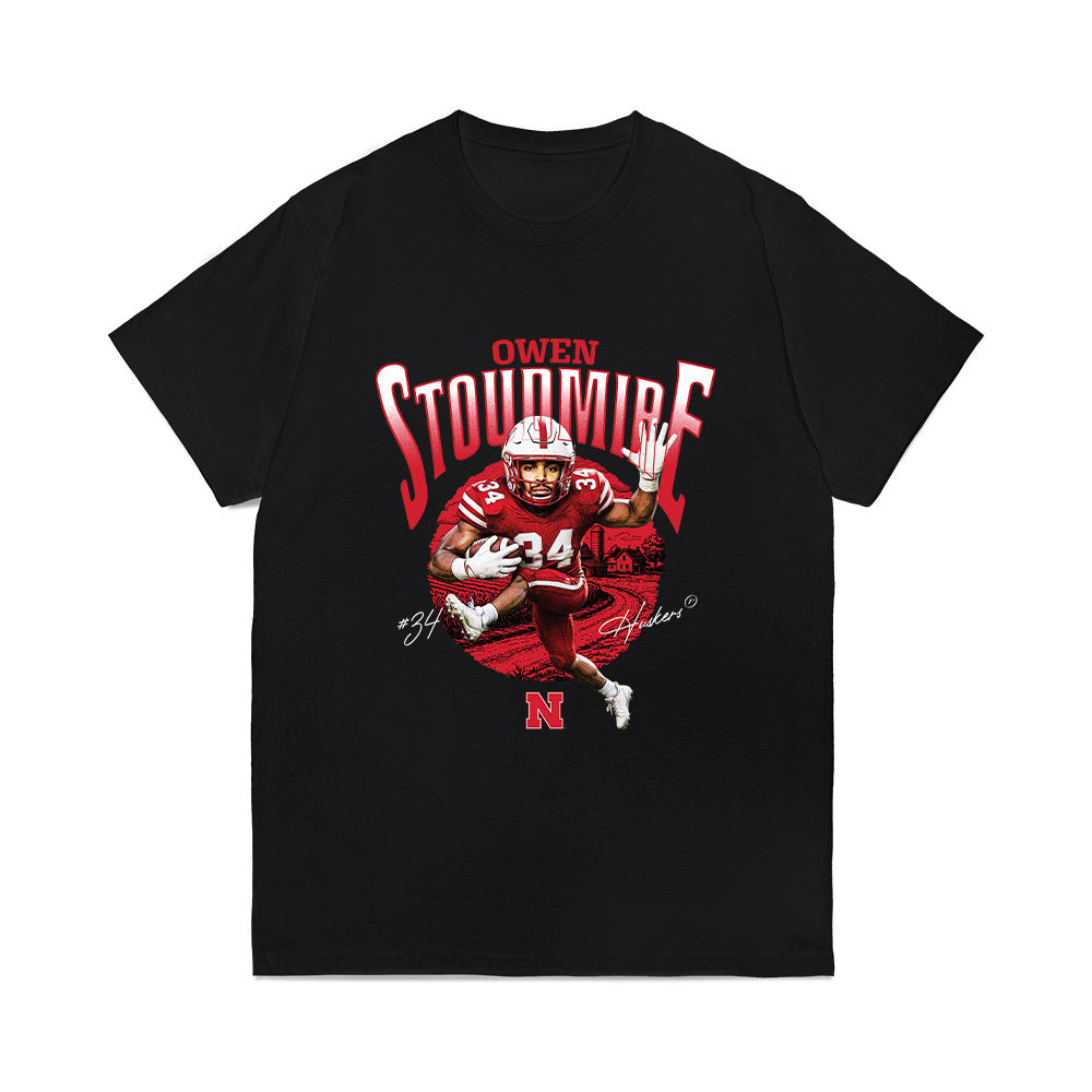Nebraska - NCAA Football : Owen Stoudmire - Caricature Comfort Colors T-Shirt-0