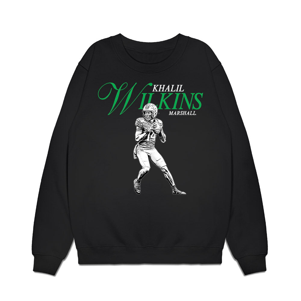 Marshall - NCAA Football : Khalil Wilkins - Legacy Premium Crewneck Sweatshirt-0