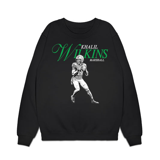 Marshall - NCAA Football : Khalil Wilkins - Legacy Premium Crewneck Sweatshirt-0
