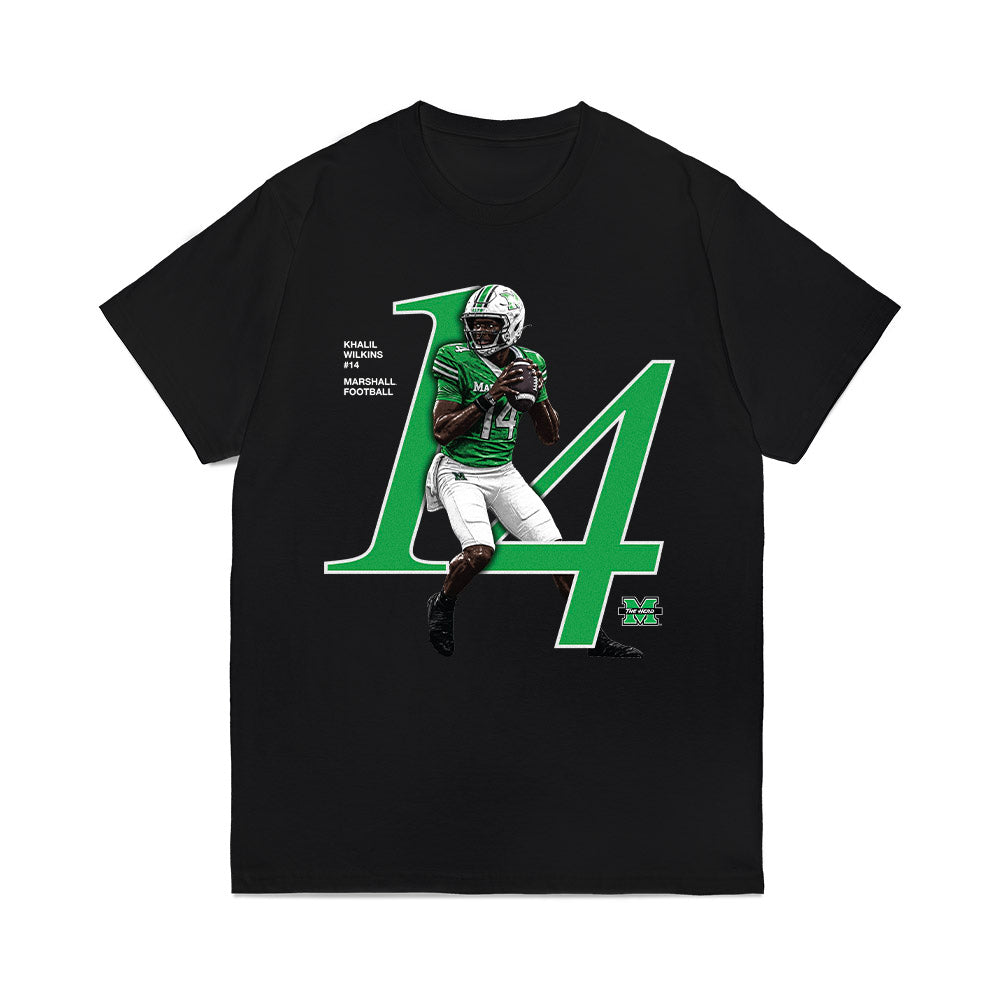 Marshall - NCAA Football : Khalil Wilkins - Graphic Comfort Colors T-Shirt-0