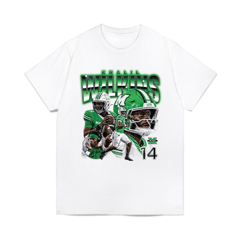 Marshall - NCAA Football : Khalil Wilkins - Collage Comfort Colors T-Shirt-0