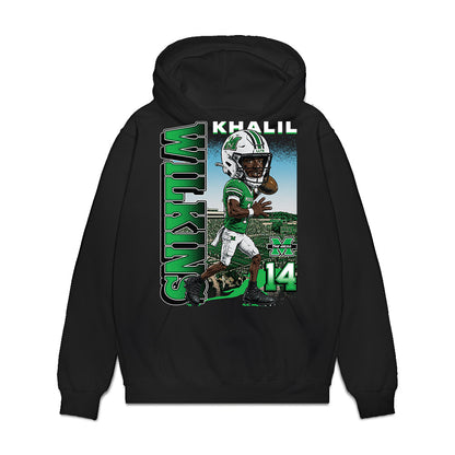Marshall - NCAA Football : Khalil Wilkins - Caricature Premium Hooded Sweatshirt-1