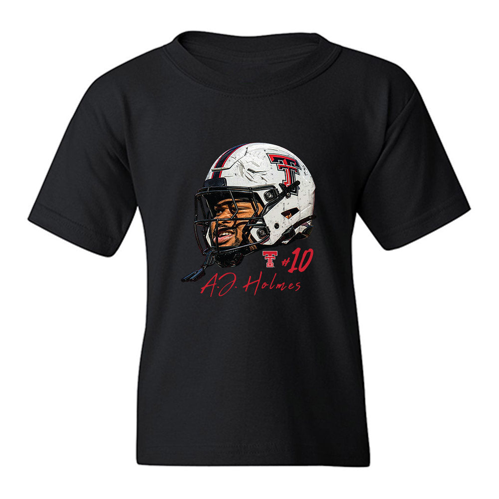Texas Tech - NCAA Football : A.J. Holmes Jr. - Game Face Youth T-Shirt-0