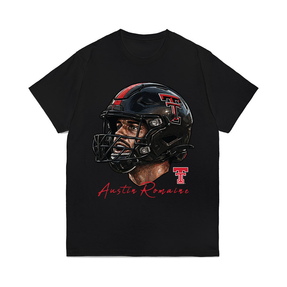 Texas Tech - NCAA Football : Austin Romaine - Game Face Comfort Colors T-Shirt-0
