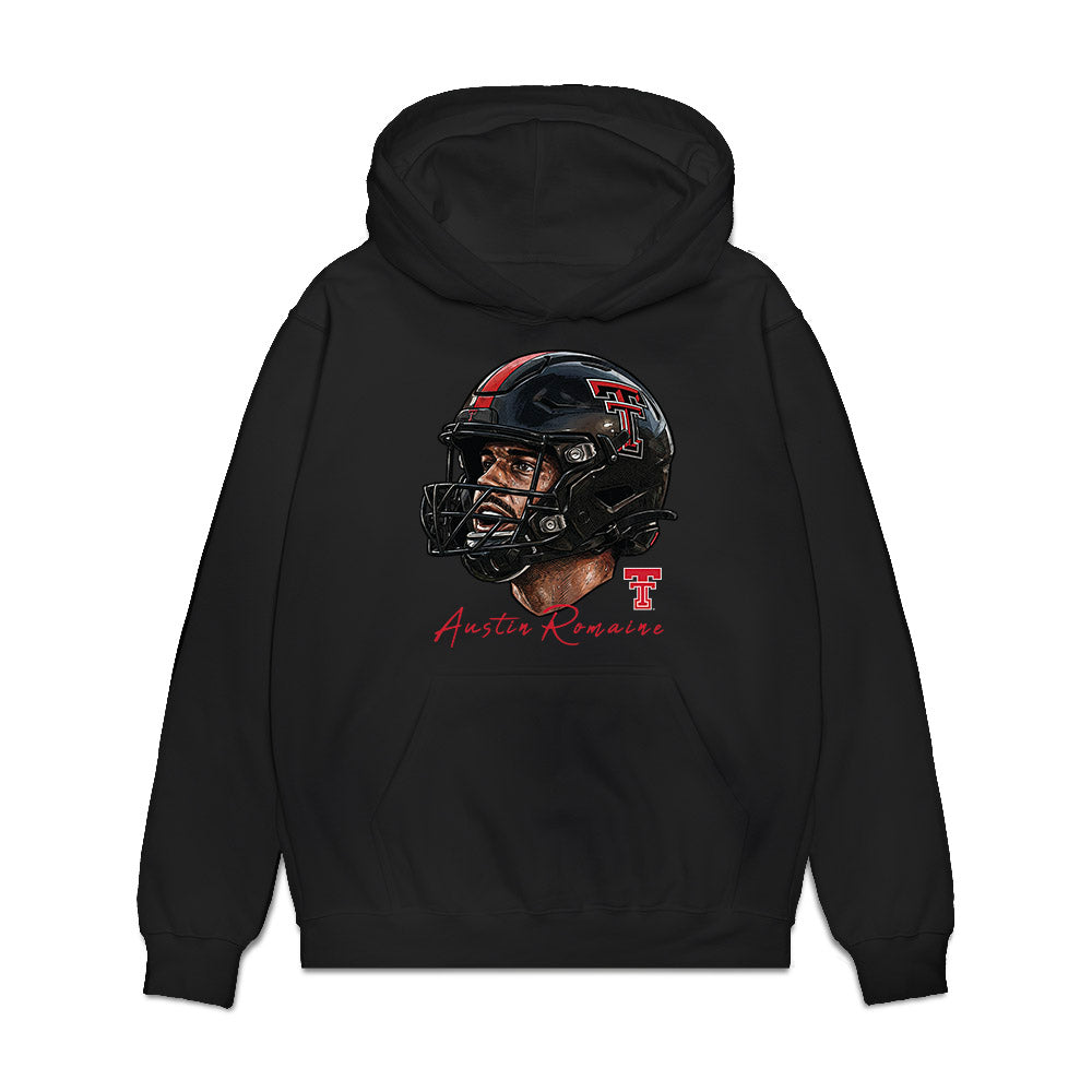 Texas Tech - NCAA Football : Austin Romaine - Game Face Premium Hooded Sweatshirt-0