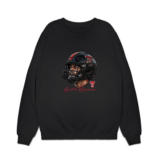 Texas Tech - NCAA Football : Austin Romaine - Game Face Premium Crewneck Sweatshirt-0
