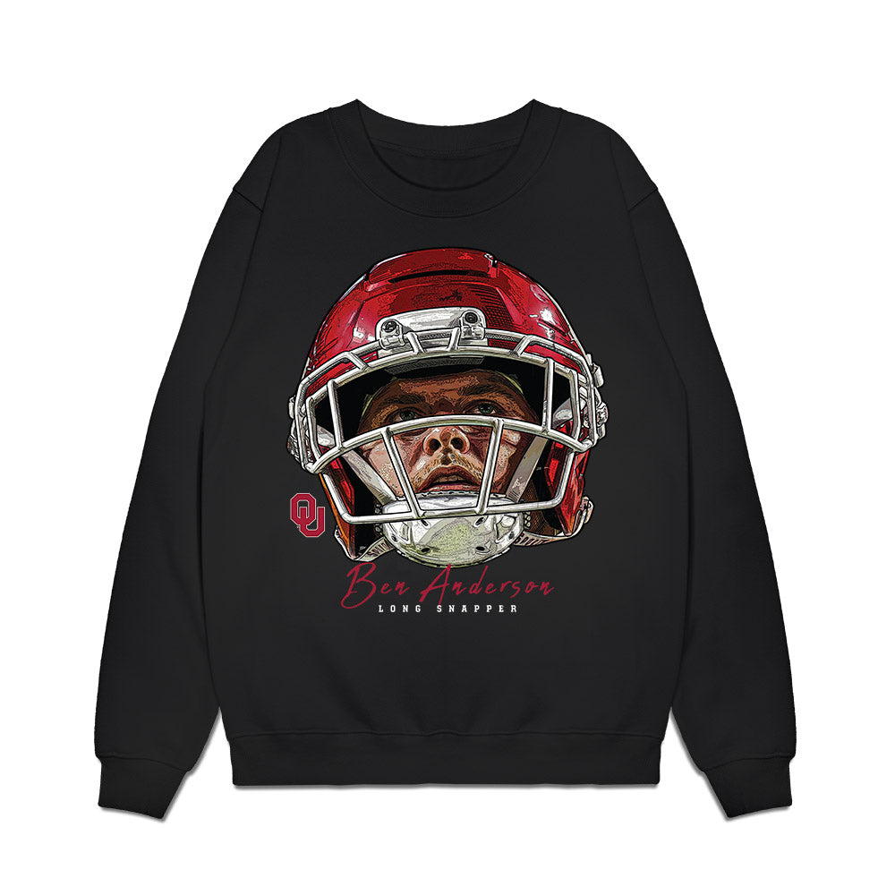 Oklahoma - NCAA Football : Ben Anderson - Game Face Premium Crewneck Sweatshirt-0