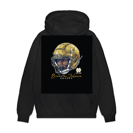 Notre Dame - NCAA Football : Brauntae Johnson - Game Face Premium Hooded Sweatshirt-0