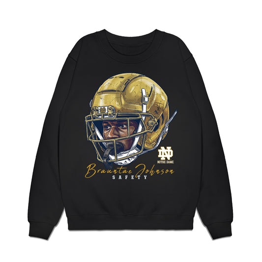 Notre Dame - NCAA Football : Brauntae Johnson - Game Face Premium Crewneck Sweatshirt-0