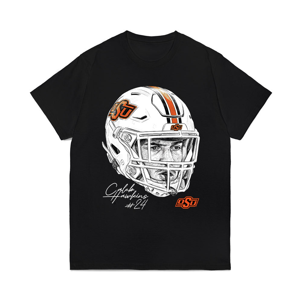 Oklahoma State - NCAA Football : Caleb Hawkins - Game Face Comfort Colors T-Shirt-0