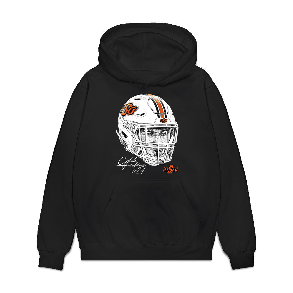 Oklahoma State - NCAA Football : Caleb Hawkins - Game Face Premium Hooded Sweatshirt-0