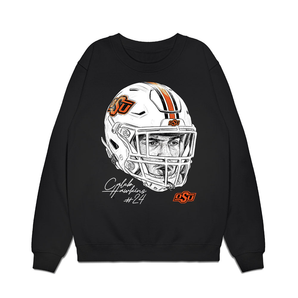 Oklahoma State - NCAA Football : Caleb Hawkins - Game Face Premium Crewneck Sweatshirt-0