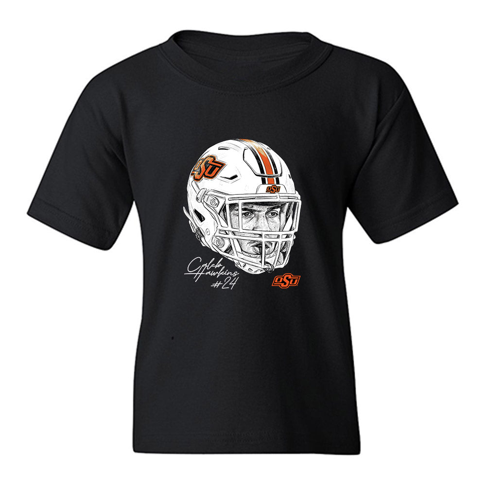Oklahoma State - NCAA Football : Caleb Hawkins - Game Face Youth T-Shirt-0