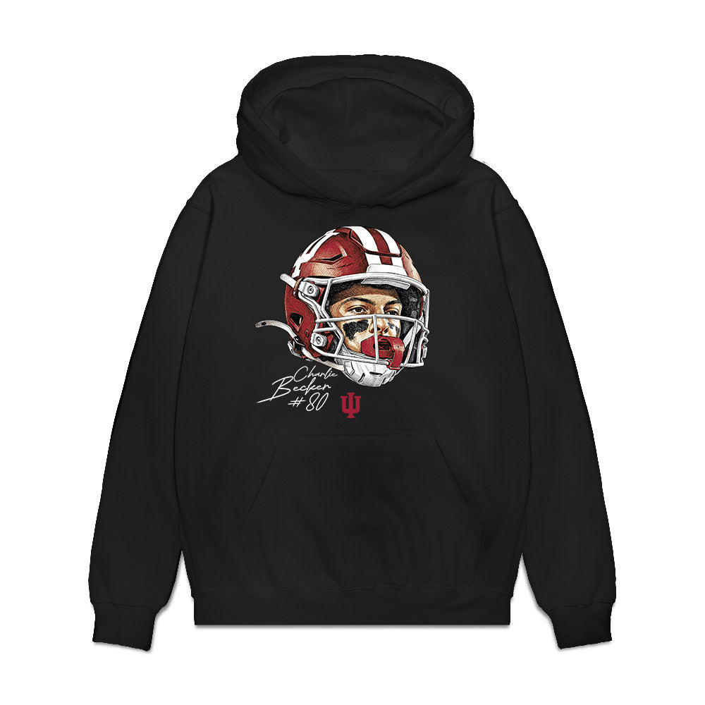 Indiana - NCAA Football : Charlie Becker - Game Face Premium Hooded Sweatshirt-0
