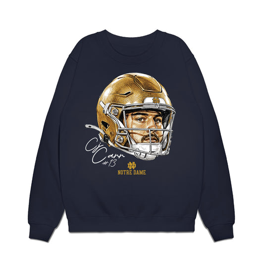 Notre Dame - NCAA Football : CJ Carr - Game Face Premium Crewneck Sweatshirt-0
