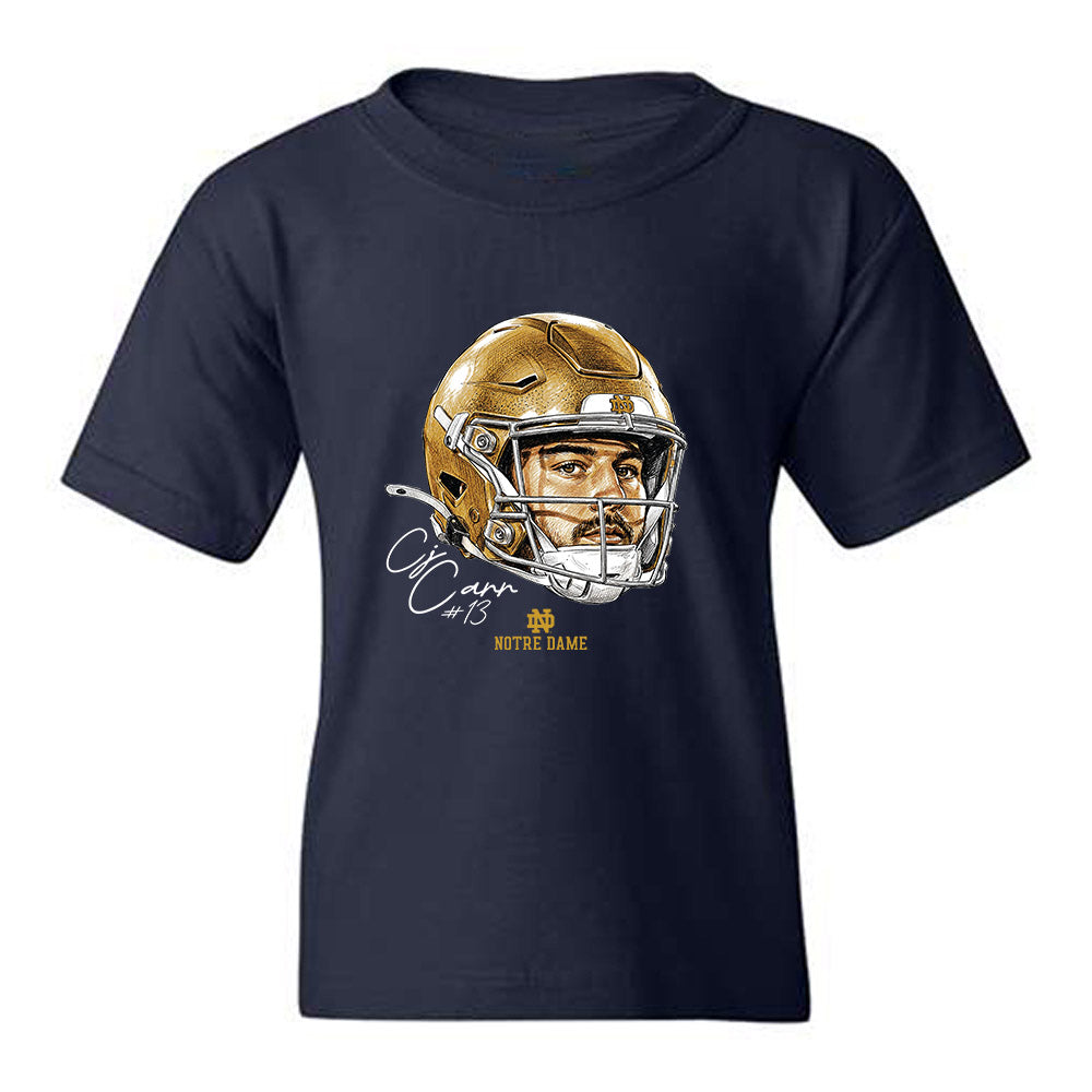 Notre Dame - NCAA Football : CJ Carr - Game Face Youth T-Shirt-0