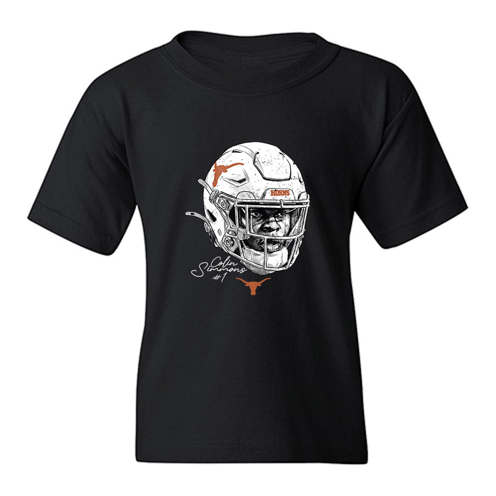 Texas - NCAA Football : Colin Simmons - Game Face Youth T-Shirt-0