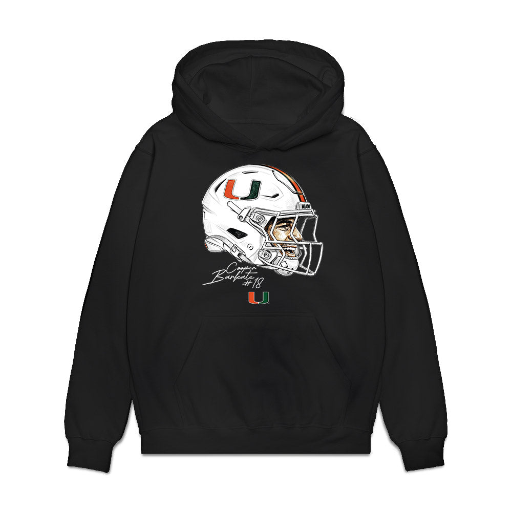 Miami - NCAA Football : Cooper Barkate - Game Face Premium Hooded Sweatshirt-0