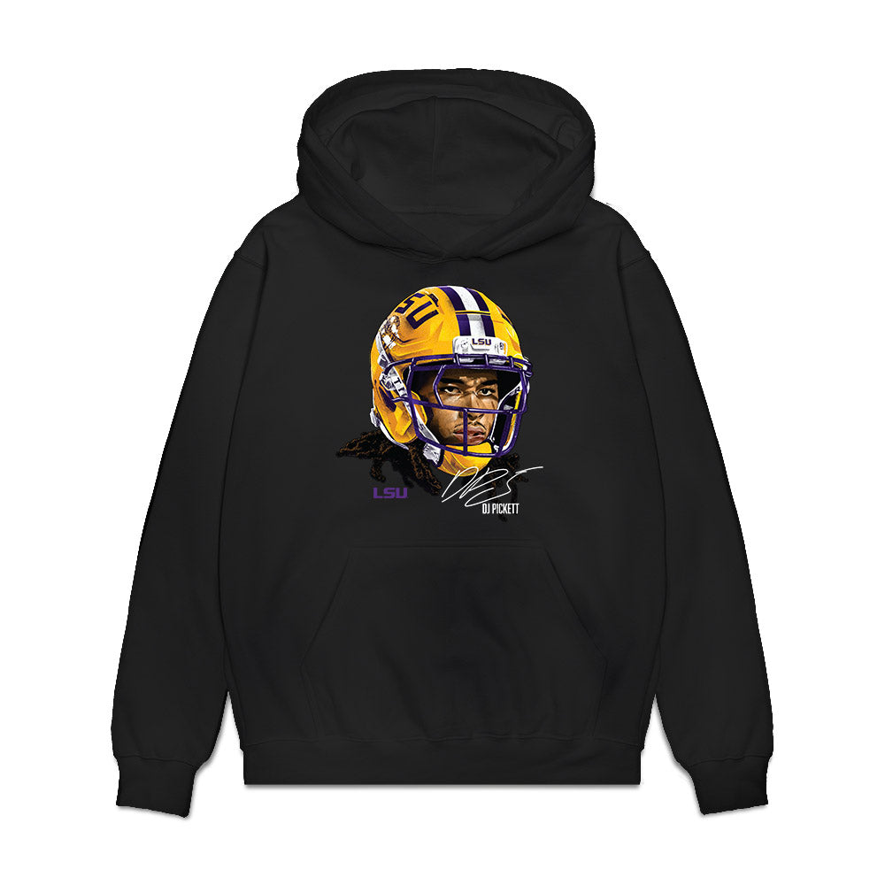 LSU - NCAA Football : DJ Pickett - Game Face Premium Hooded Sweatshirt-0