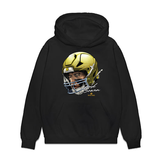 Notre Dame - NCAA Football : Drayk Bowen - Game Face Premium Hooded Sweatshirt-0